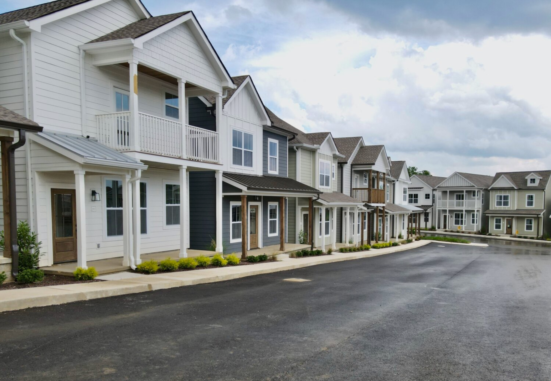 A view of Highbury from street level. Clean new townhouses.